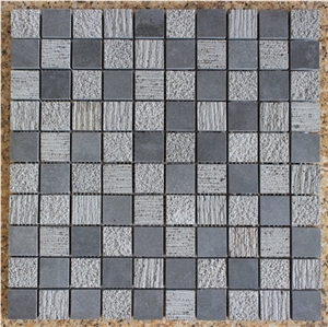 Light Grey Basal Mixed Finishes Mosaic Tile Bathroom Tile