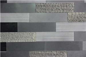 Light Grey Basal Mixed Finishes Mosaic Tile Bathroom Tile