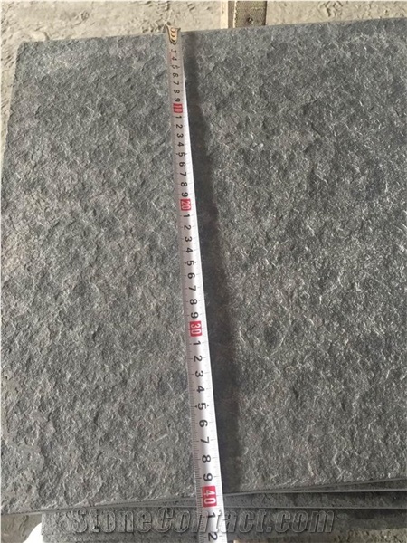 Mongolia Black Granite Absolute Black Granite Flamed Tile