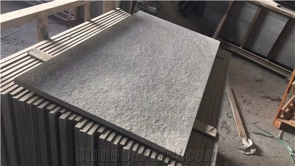 Mongolia Black Granite Absolute Black Granite Flamed Tile