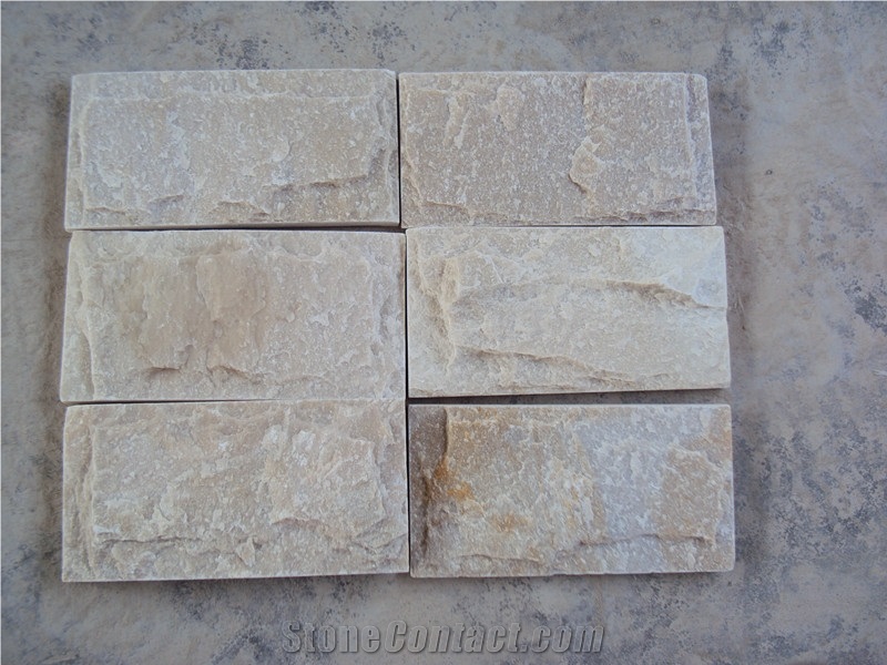 Popular Beige Quartzite Mushroom Tile