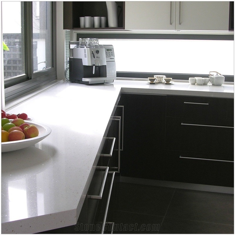 Jazz White Artfical Quartz Kitchen Top
