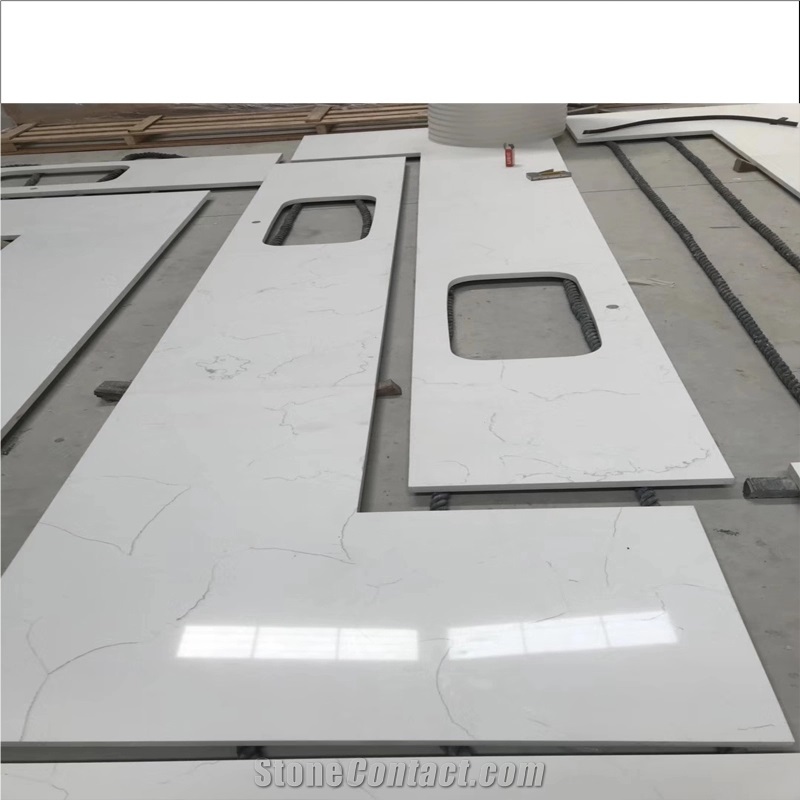 Jazz White Artfical Quartz Kitchen Top