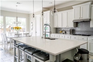Jazz White Artfical Quartz  Table Top