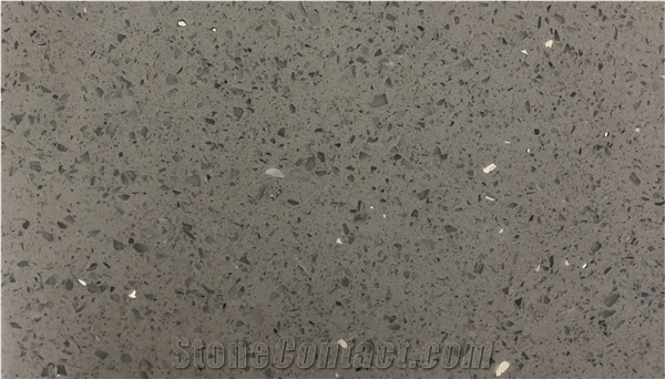 Light Grey Crystal Quartz Stone Slabs