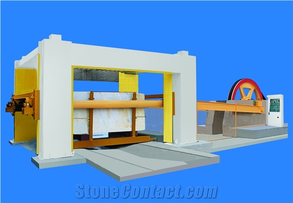 40 Diamond Gangsaw Cutting Fixed Marble Block By Lowering Blades