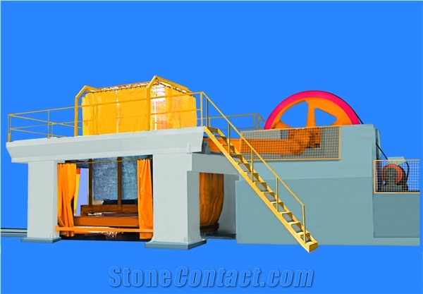 40 Diamond Gangsaw Cutting Fixed Marble Block By Lowering Blades