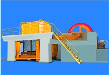 40 Diamond Gangsaw Cutting Fixed Marble Block By Lowering Blades