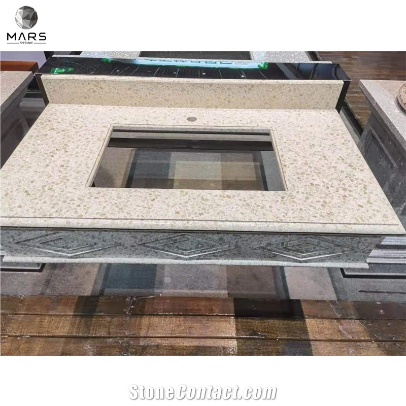 Bathroom Customized Vanity Top Basin Terrazzo 