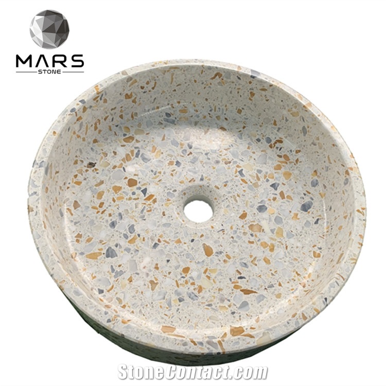 Blue Terrazzo Stone Bathroom Basin Sink Modern Design