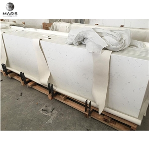 Engineered Artificial Carrara White Quartz Eased  Countertop