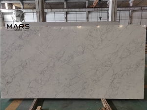 Flower White Veins Slabs Calacatta Artificial Quartz Stone