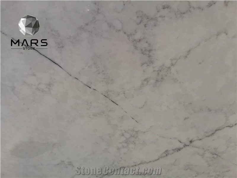 Flower White Veins Slabs Calacatta Artificial Quartz Stone