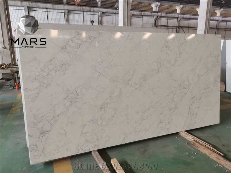 Flower White Veins Slabs Calacatta Artificial Quartz Stone