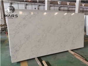 Flower White Veins Slabs Calacatta Artificial Quartz Stone
