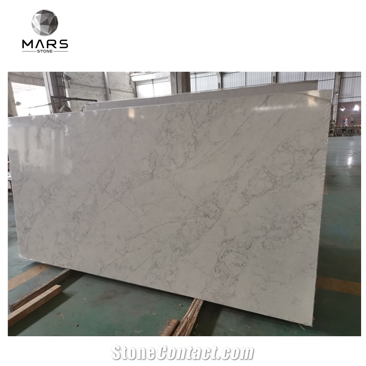 Flower White Veins Slabs Calacatta Artificial Quartz Stone