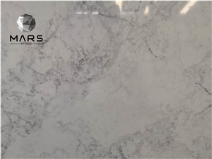 Flower White Veins Slabs Calacatta Artificial Quartz Stone