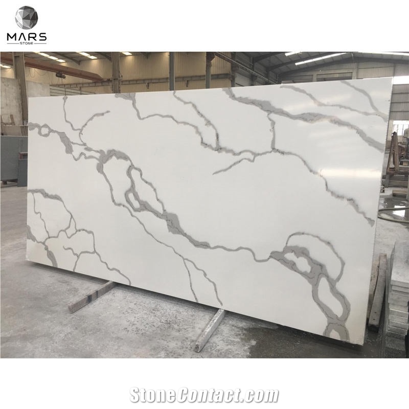 Modern Design Kitchen Quartz Countertop Calacatta White