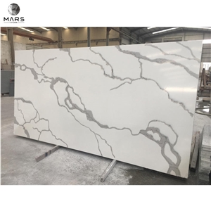 Modern Design Kitchen Quartz Countertop Calacatta White