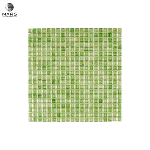 Modern Type Polished Green Glass Mosaic Tiles