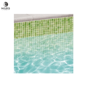 Modern Type Polished Green Glass Mosaic Tiles