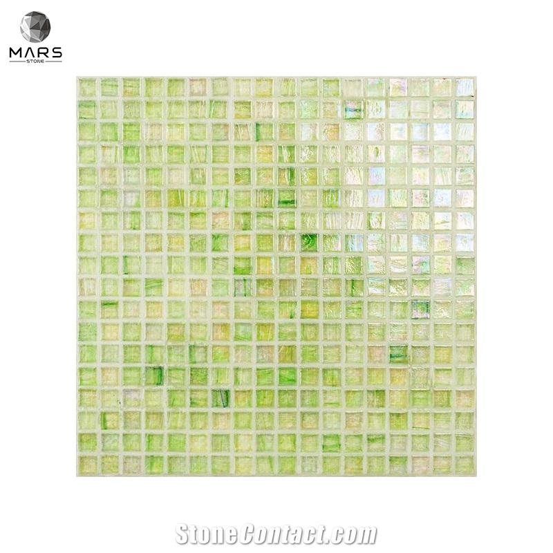 Modern Type Polished Green Glass Mosaic Tiles