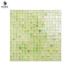Modern Type Polished Green Glass Mosaic Tiles
