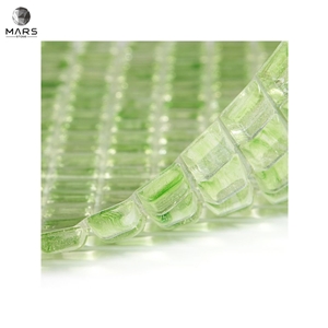 Modern Type Polished Green Glass Mosaic Tiles