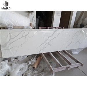 New Design Quartz Calacatta White Bathroom Vanity Top