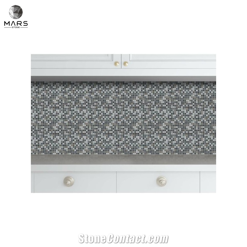 Popular Polished Grey Stone Glass Marble Mosaics Tiles