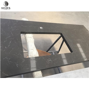 Pure Brown Quartz Cutout Top Quartz Countertop Wholesale