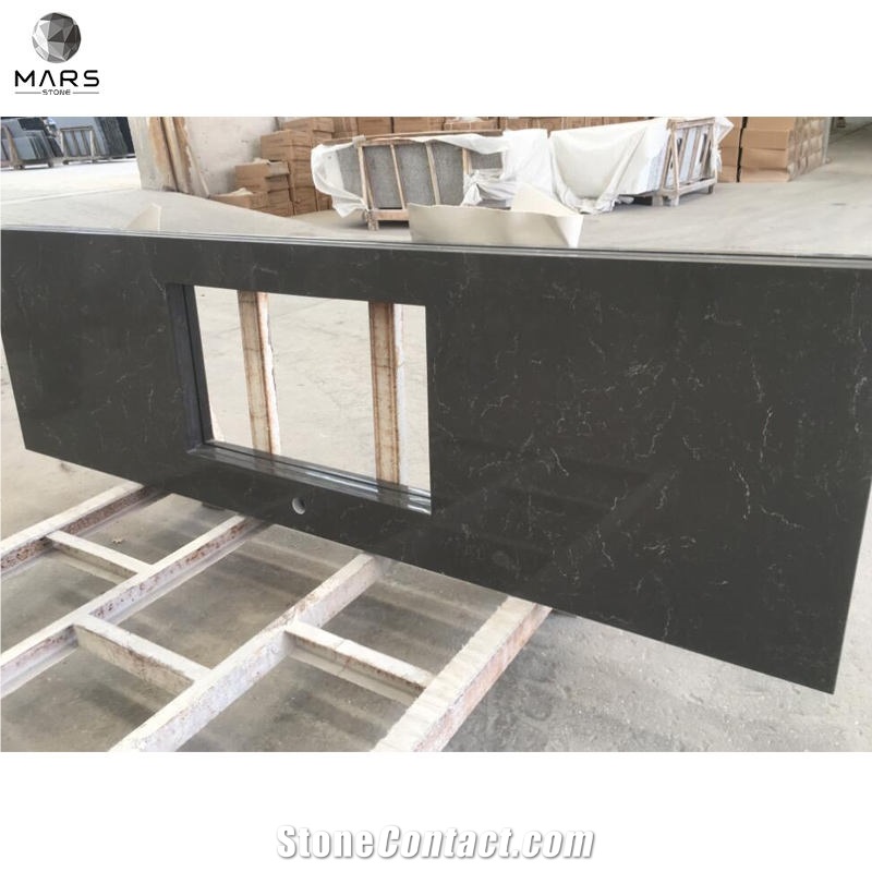 Pure Brown Quartz Cutout Top Quartz Countertop Wholesale