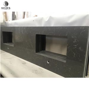 Pure Brown Quartz Cutout Top Quartz Countertop Wholesale