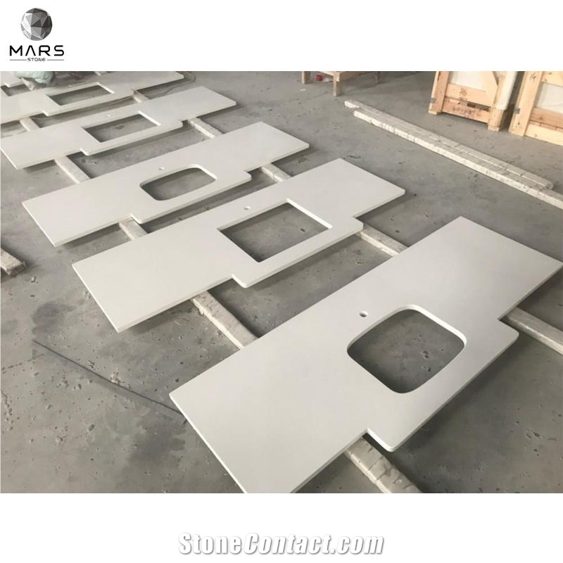 Pure White Artificial Quartz Countertop Kitchen Countertop