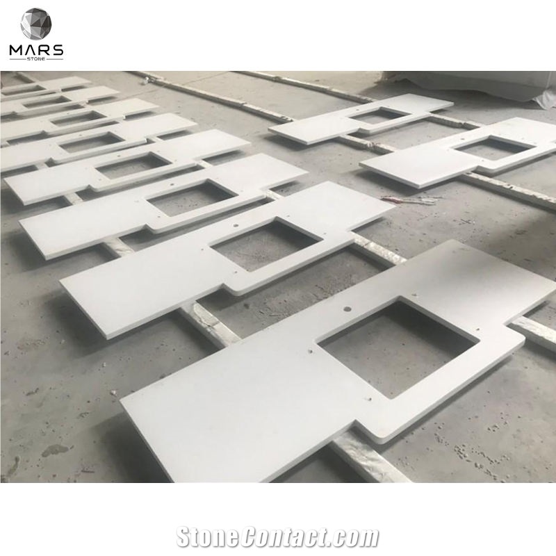 Pure White Artificial Quartz Countertop Kitchen Countertop