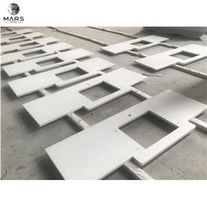 Pure White Artificial Quartz Countertop Kitchen Countertop