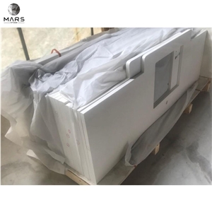 Pure White Artificial Quartz Countertop Kitchen Countertop