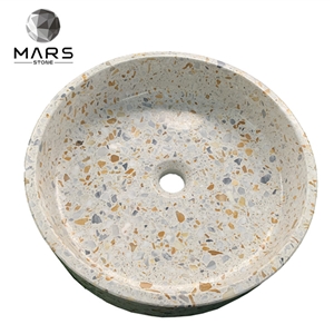 Terrazzo Stone Bathroom Basin Sink Modern Design For Hotel