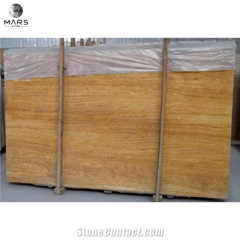 Antique Yellow Travertine Slabs, Fantasy Gold Travertine