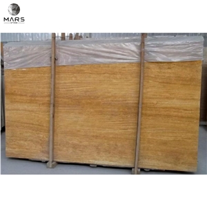 Antique Yellow Travertine Slabs, Fantasy Gold Travertine