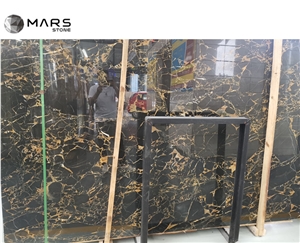 Athens Portoro Black Marble Slabs Prices Gold Flower Veins 