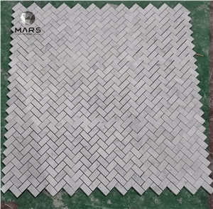 Bathroom Tile Carrarawhite Chevron Marble Herringbone Mosaic