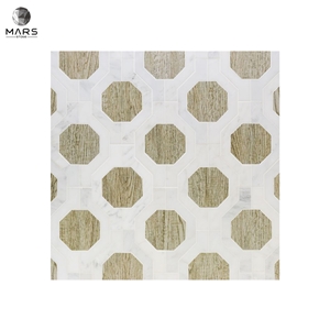 Beautiful Hexagon Carrington White Marble & Porcelain Mix Mosaic Tile