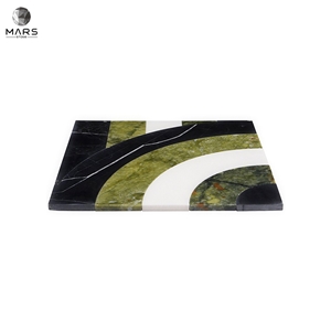 Beautiful Square Green Natural Sutton Bow Marble Mosaic Tile