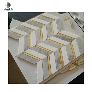 Best Manufacturer White Mixed Carrara Mosaic Marble Tiles