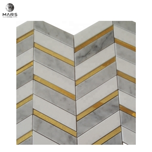 Best Manufacturer White Mixed Carrara Mosaic Marble Tiles