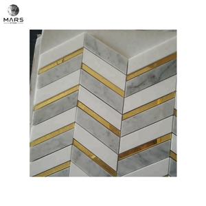 Best Manufacturer White Mixed Carrara Mosaic Marble Tiles