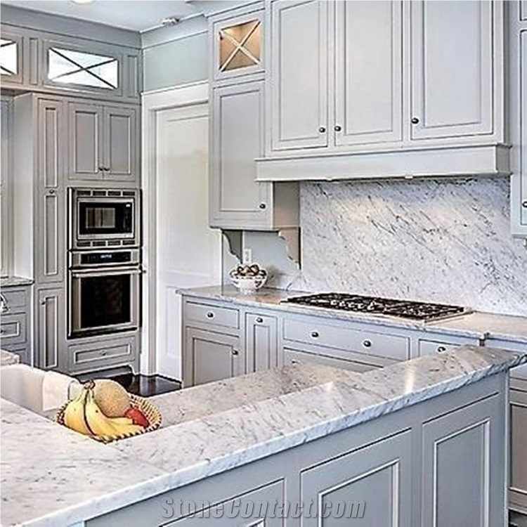 Bianco Carrara White Marble Square Table For Living Room