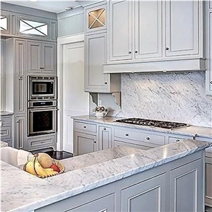 Bianco Carrara White Marble Square Table For Living Room