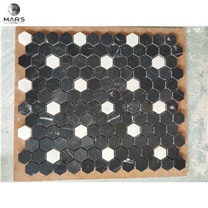 Black And White Hexagon Shape Natural Stone Mosaic Tiles Black And White Hexagon Shape Natural Stone Mosaic Tiles